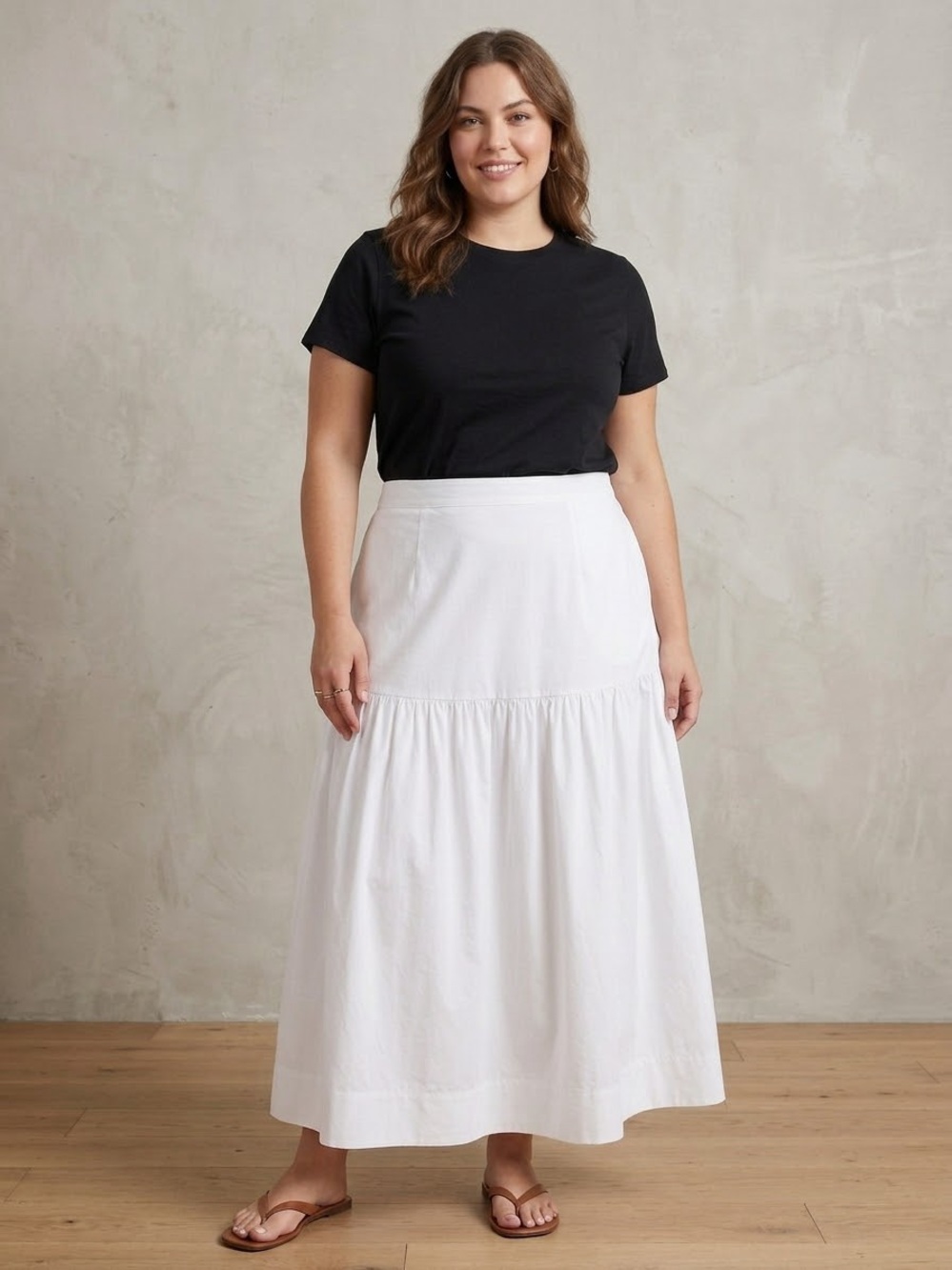 White House Black Market White Maxi A-Line Skirt
